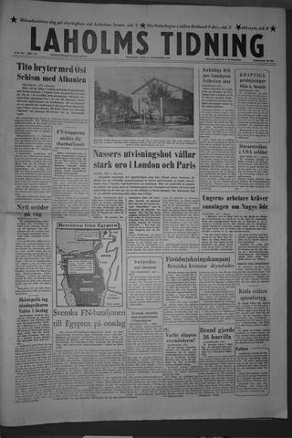 Förstasidan, Tisdag 27 november 1956