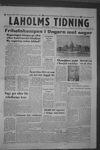 Förstasidan, Lördag 27 oktober 1956