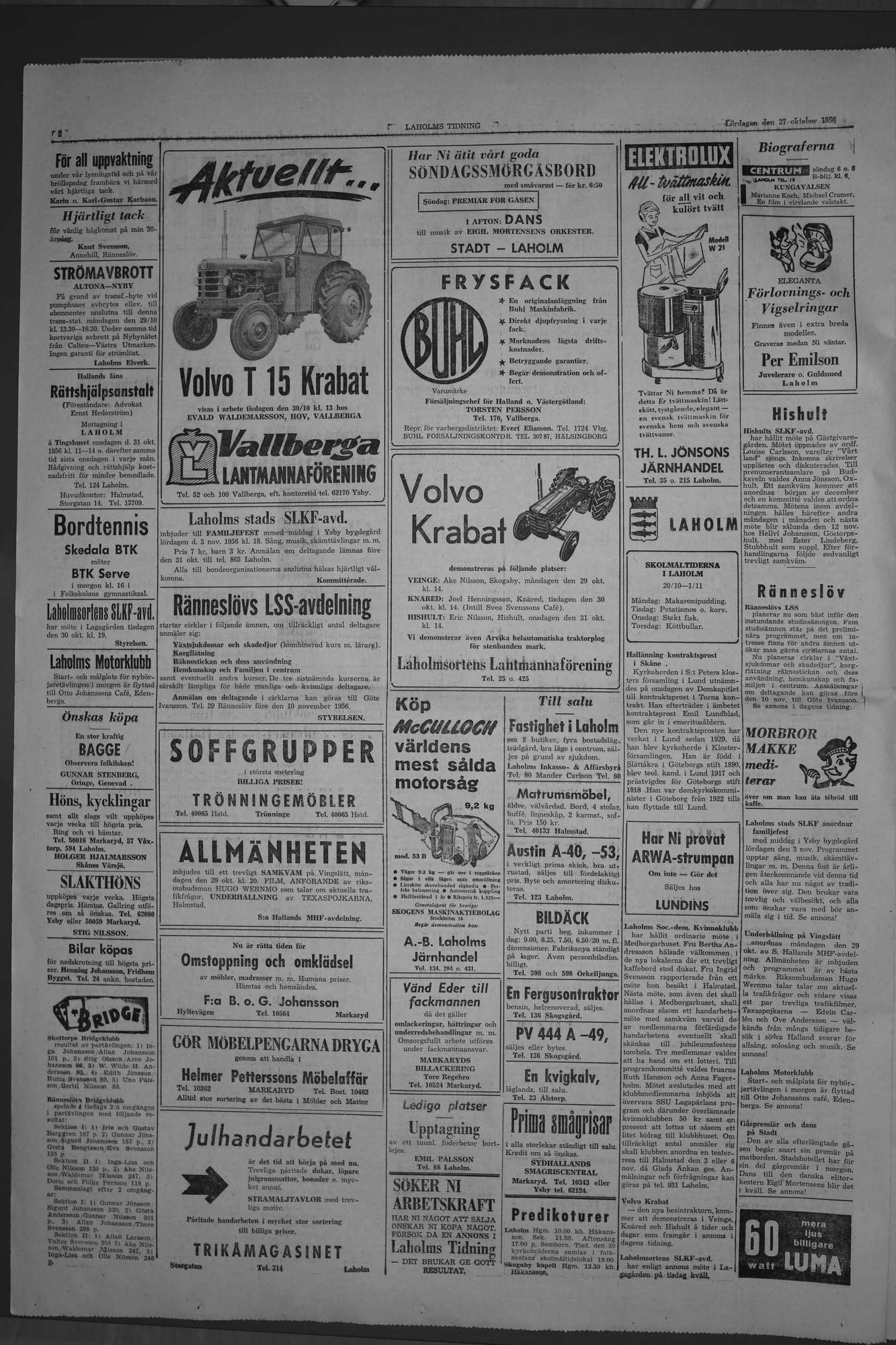 Laholms Tidning Lördag 27 oktober 1956, sida 2