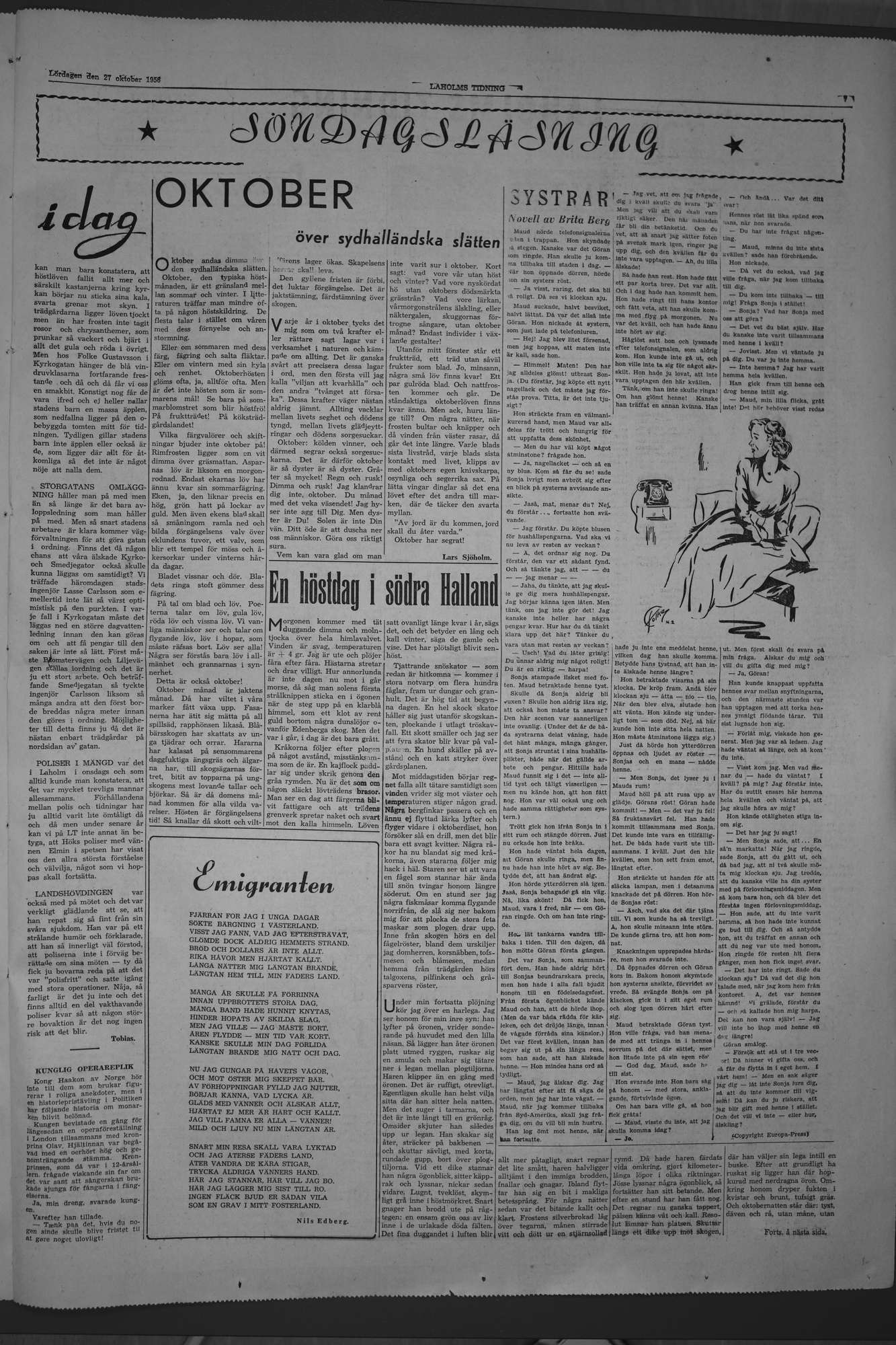 Laholms Tidning Lördag 27 oktober 1956, sida 7