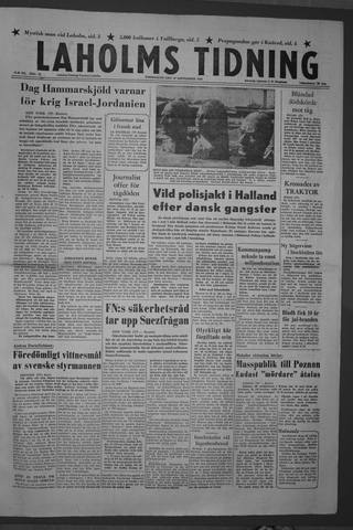 Förstasidan, Torsdag 27 september 1956