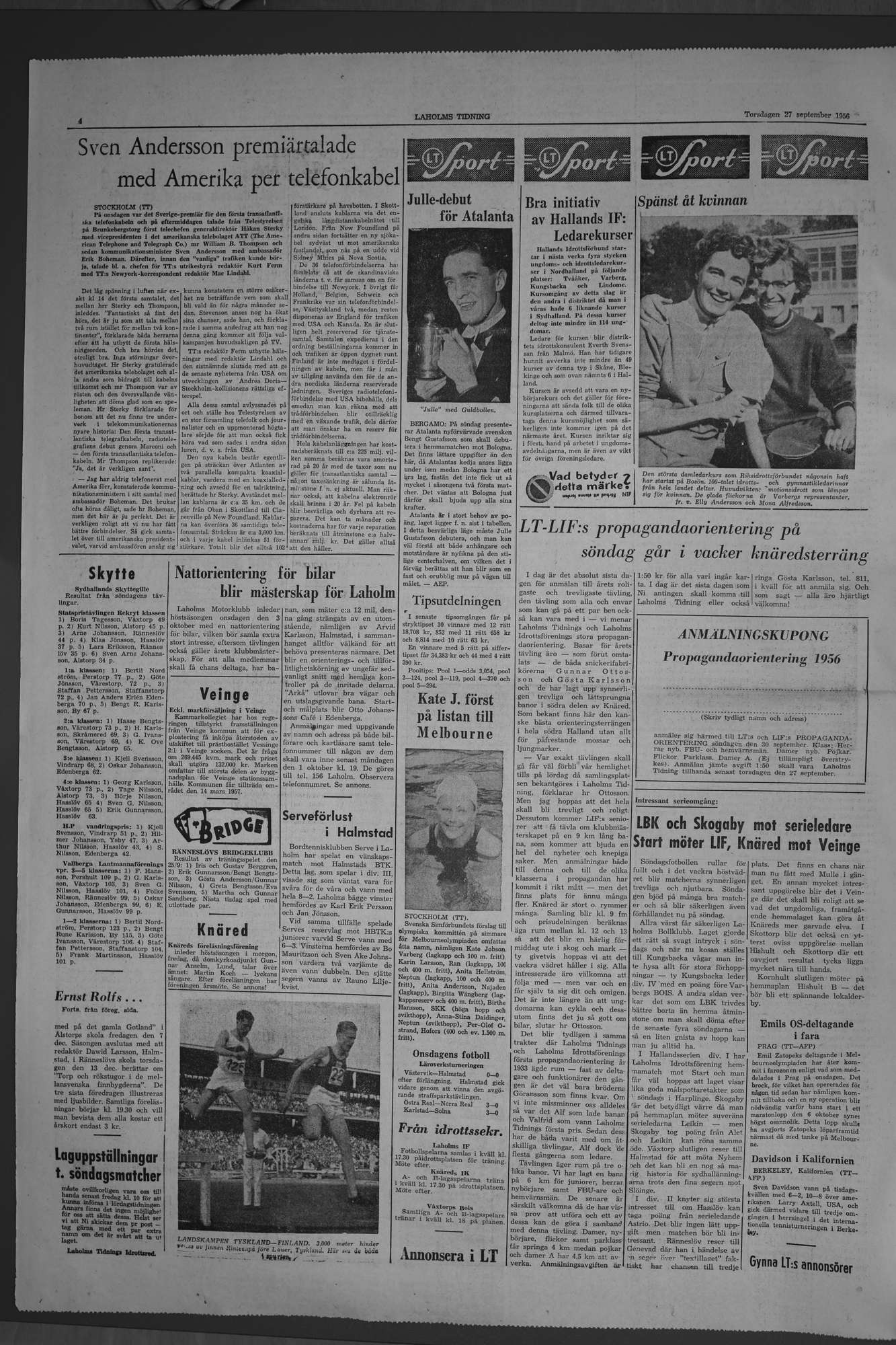 Laholms Tidning Torsdag 27 september 1956, sida 4