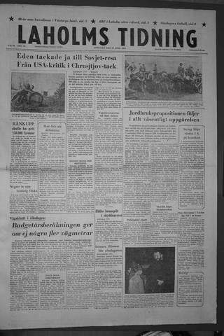Förstasidan, Lördag 28 april 1956