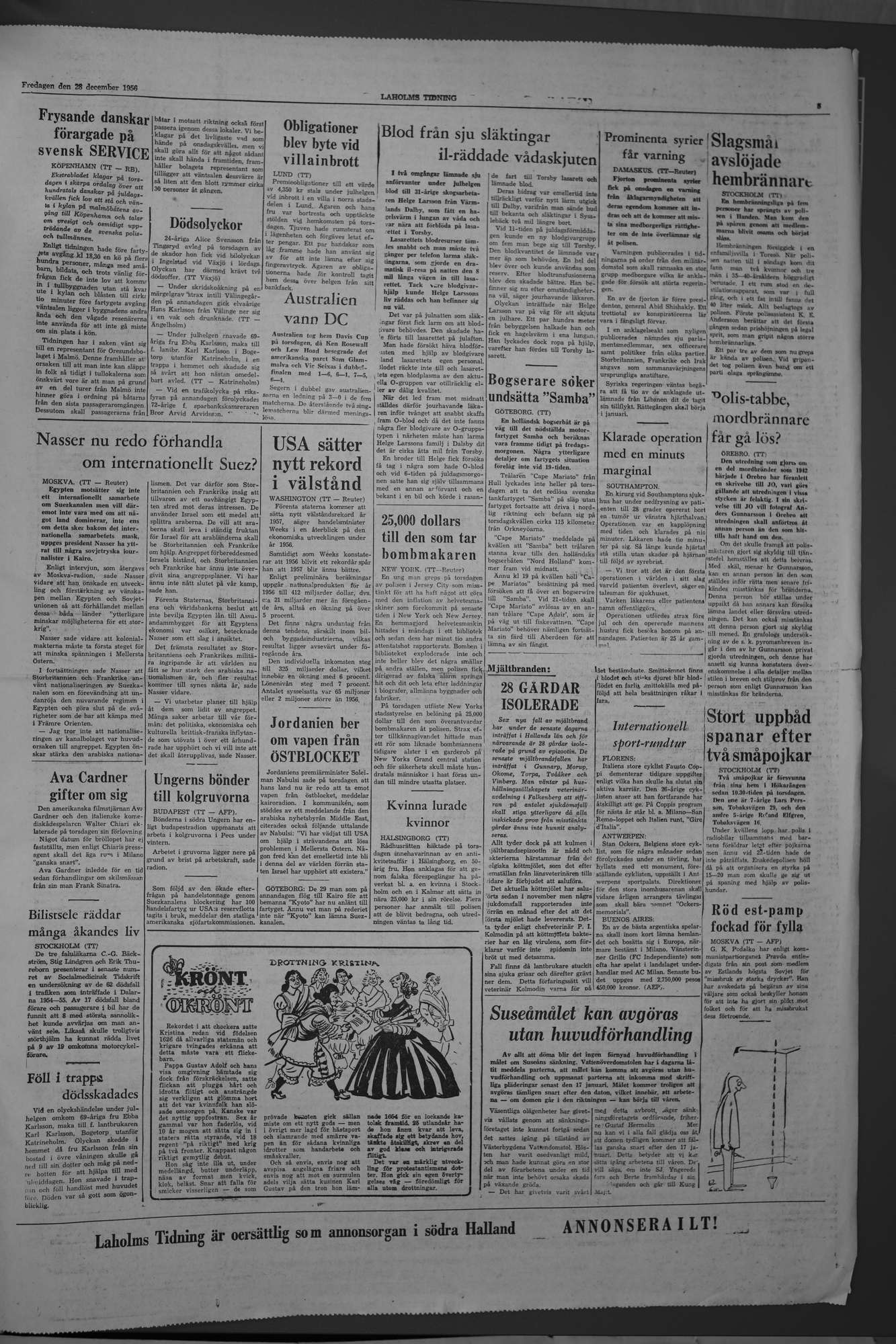 Laholms Tidning Fredag 28 december 1956, sida 5