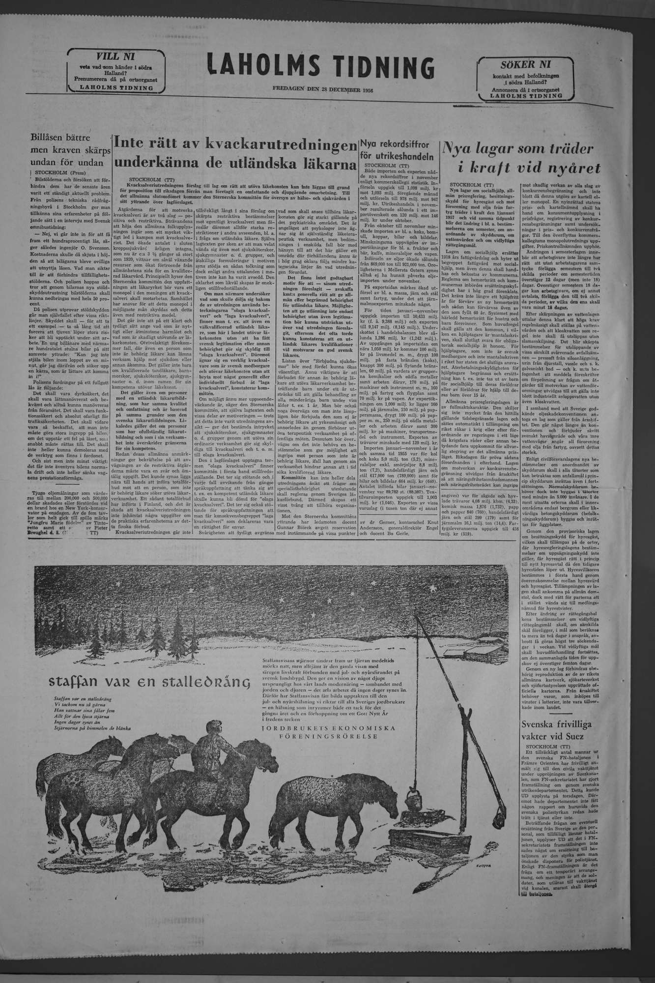 Laholms Tidning Fredag 28 december 1956, sida 8