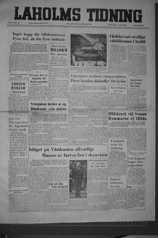 Förstasidan, Tisdag 28 februari 1956