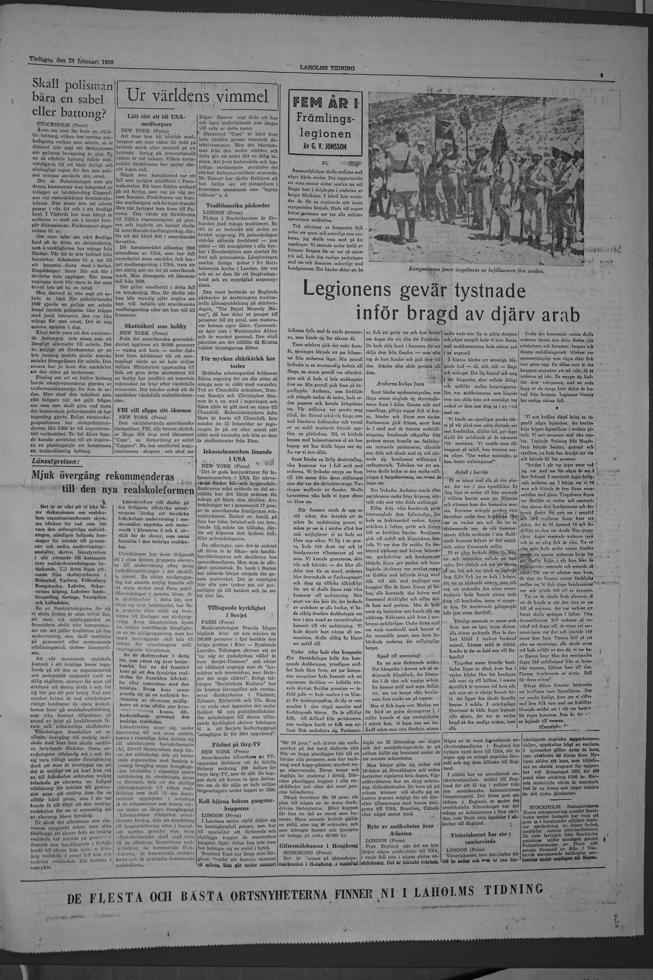 Laholms Tidning Tisdag 28 februari 1956, sida 5
