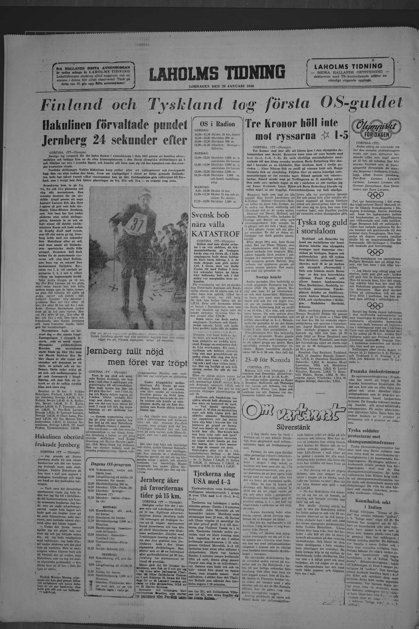 Laholms Tidning Lördag 28 januari 1956, sida 8