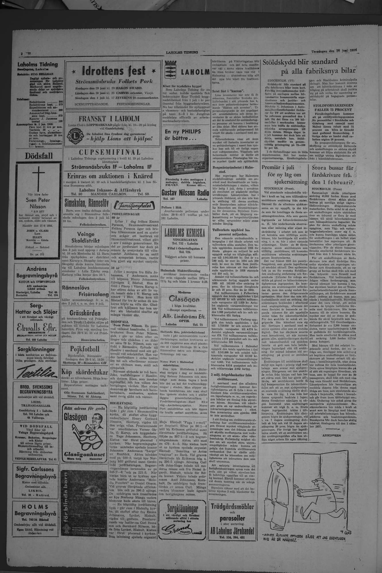 Laholms Tidning Torsdag 28 juni 1956, sida 2