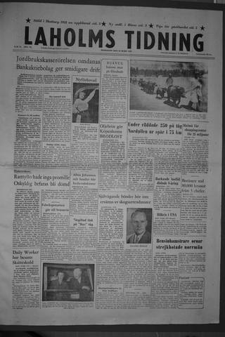 Förstasidan, Onsdag 28 mars 1956