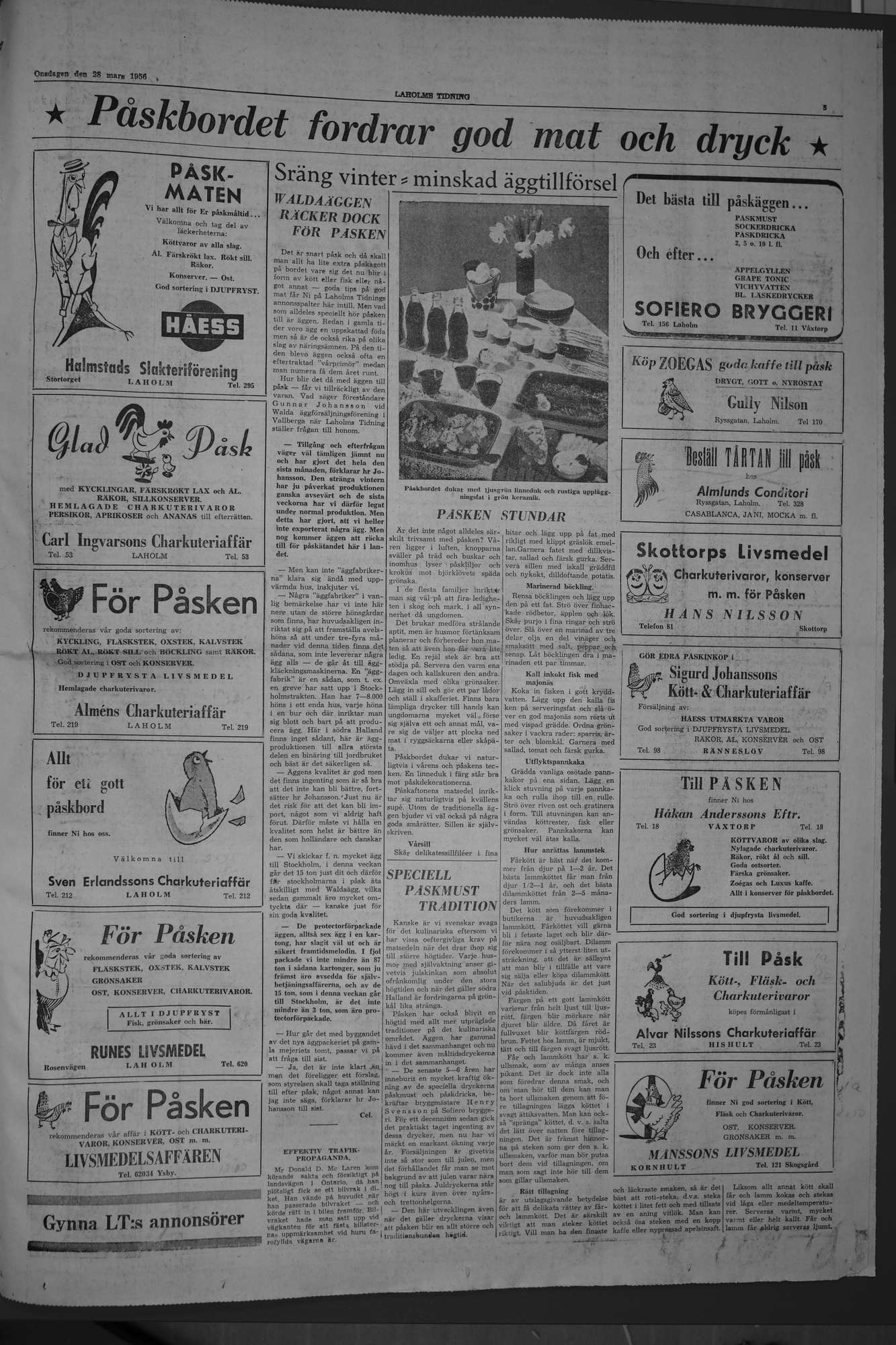 Laholms Tidning Onsdag 28 mars 1956, sida 5