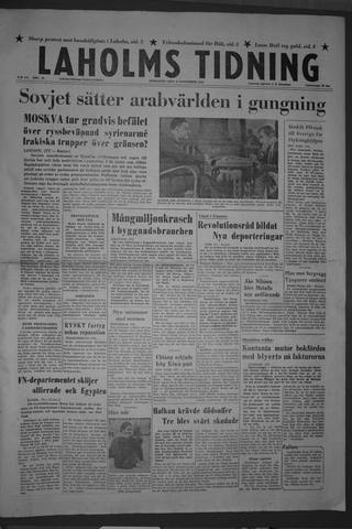 Förstasidan, Onsdag 28 november 1956