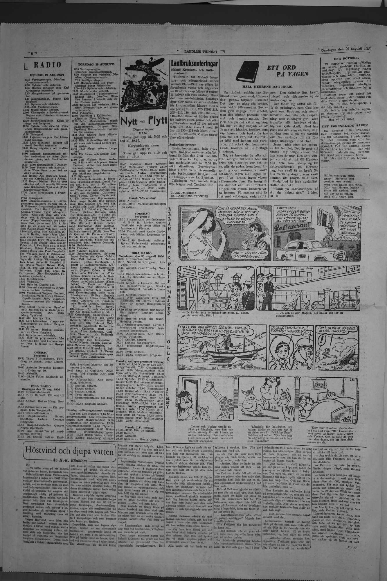 Laholms Tidning Onsdag 29 augusti 1956, sida 6
