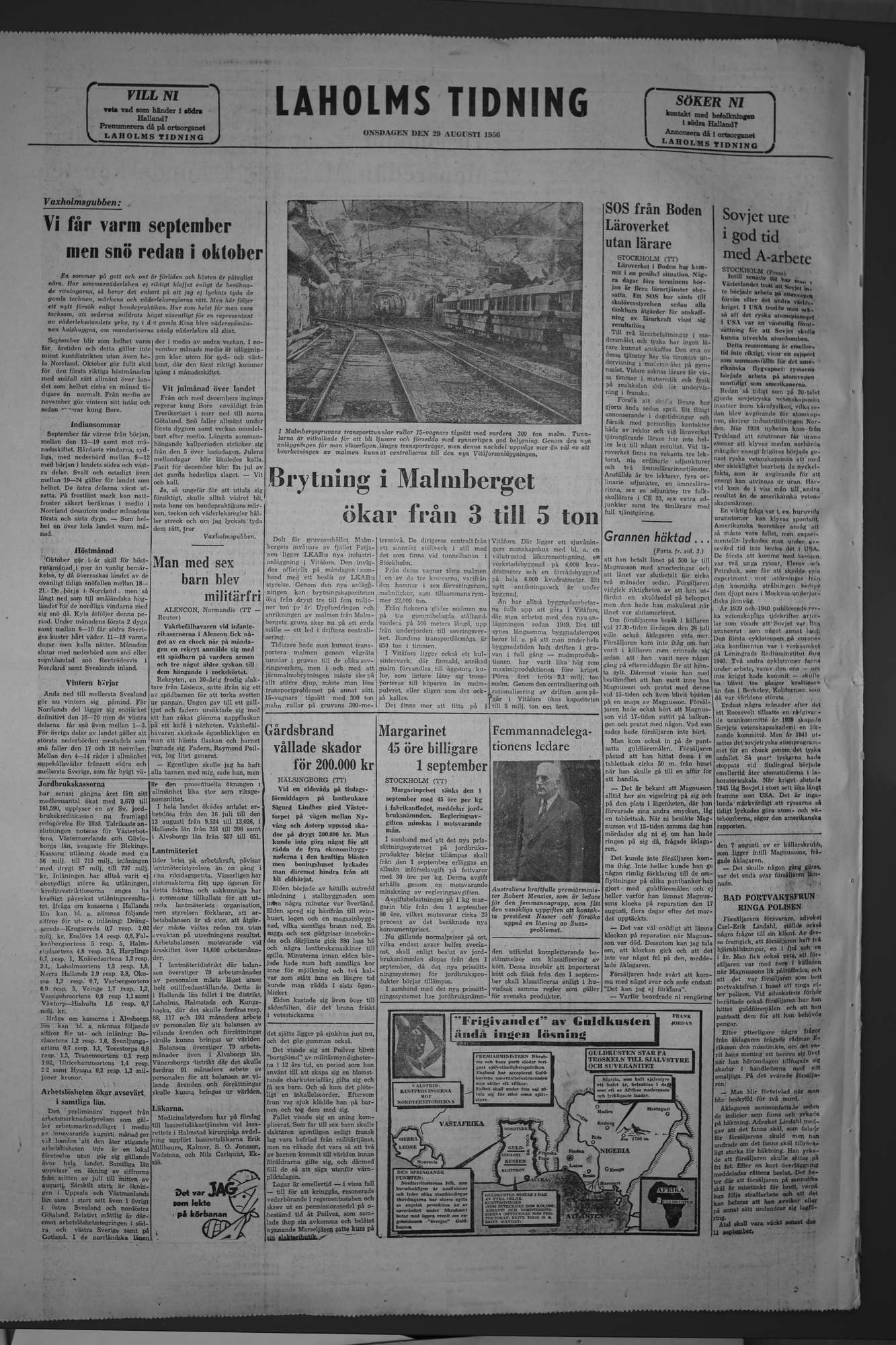 Laholms Tidning Onsdag 29 augusti 1956, sida 8