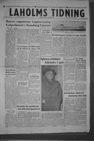Förstasidan, Lördag 29 december 1956