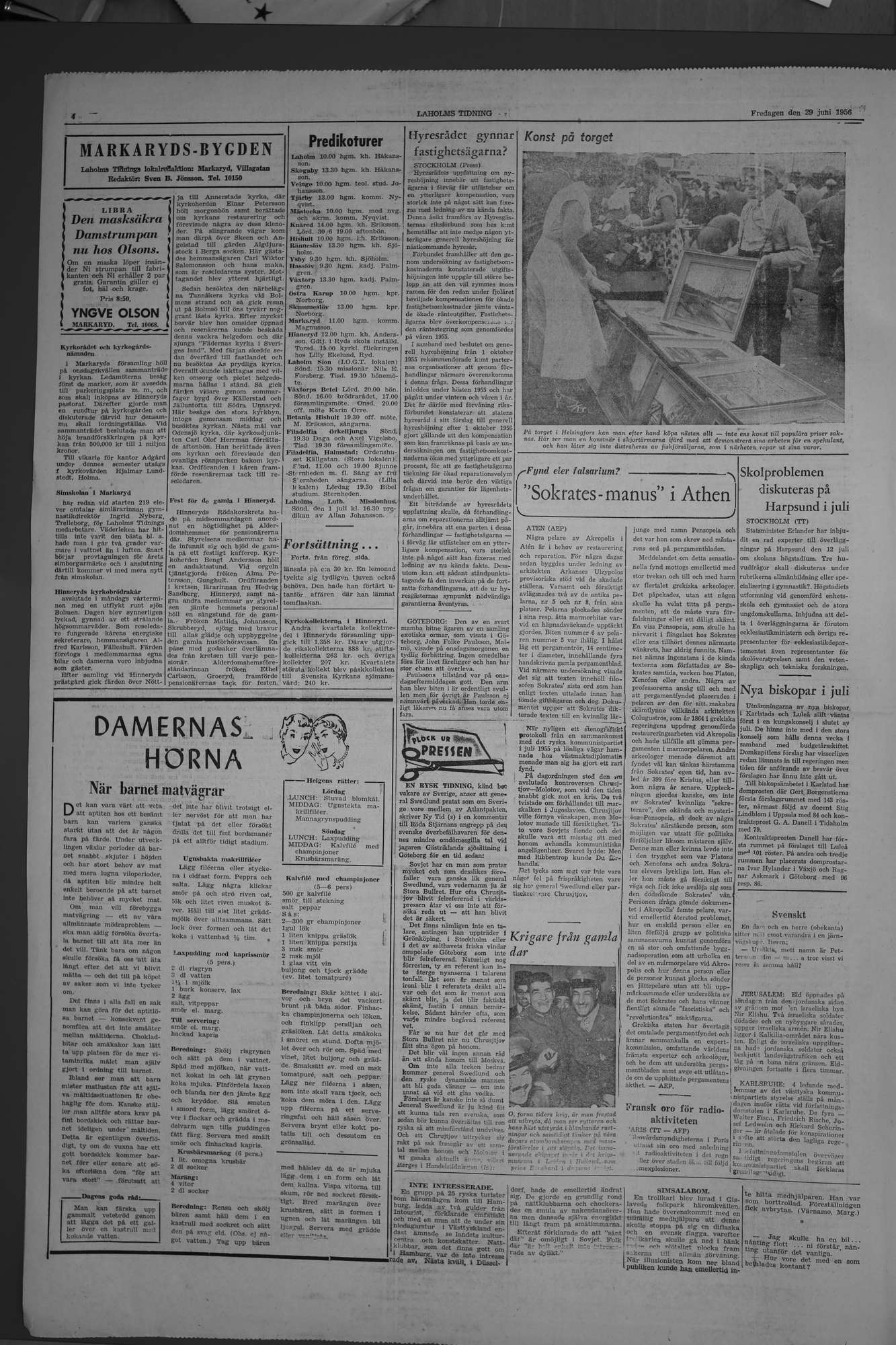 Laholms Tidning Fredag 29 juni 1956, sida 4