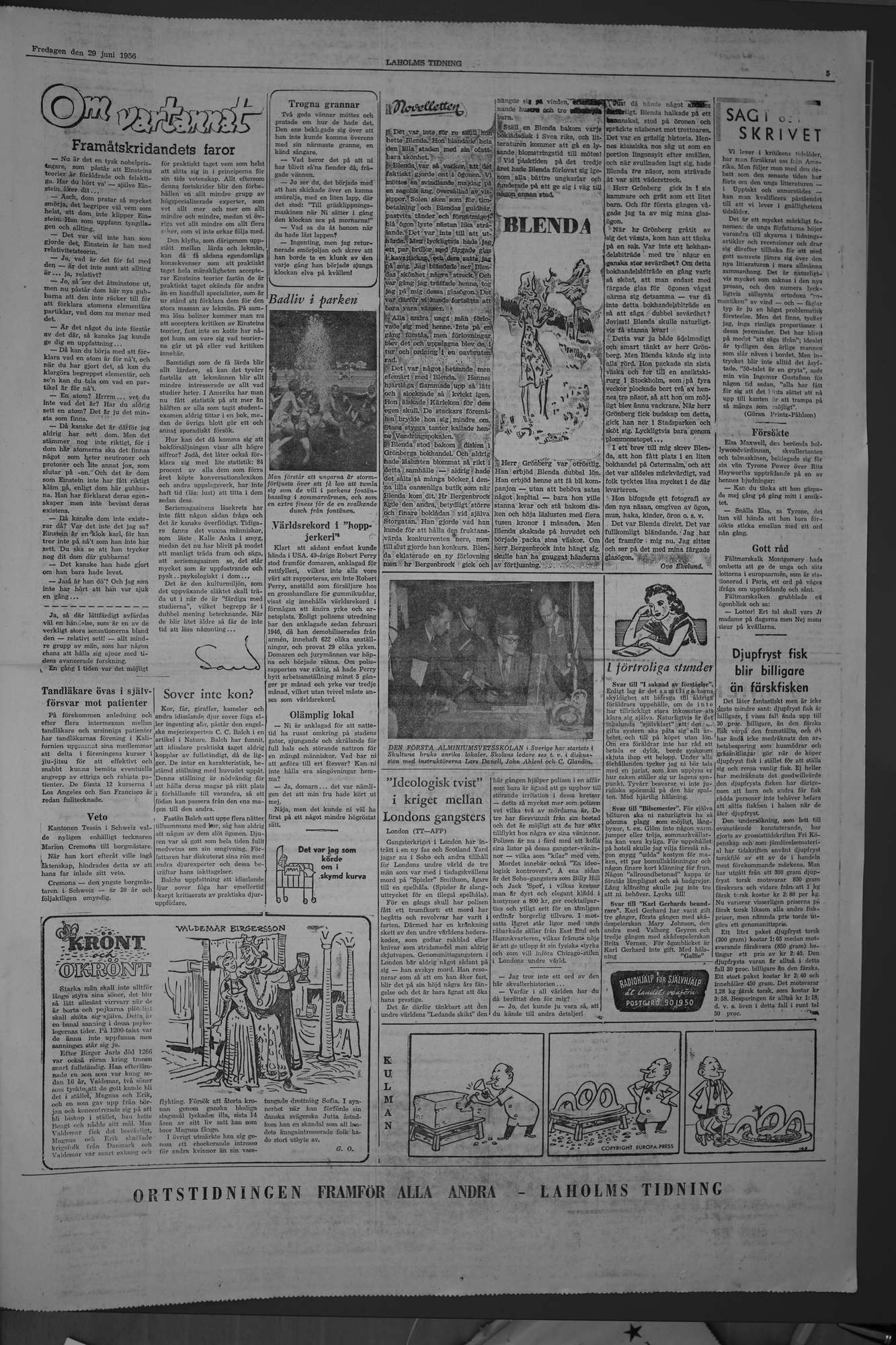 Laholms Tidning Fredag 29 juni 1956, sida 5