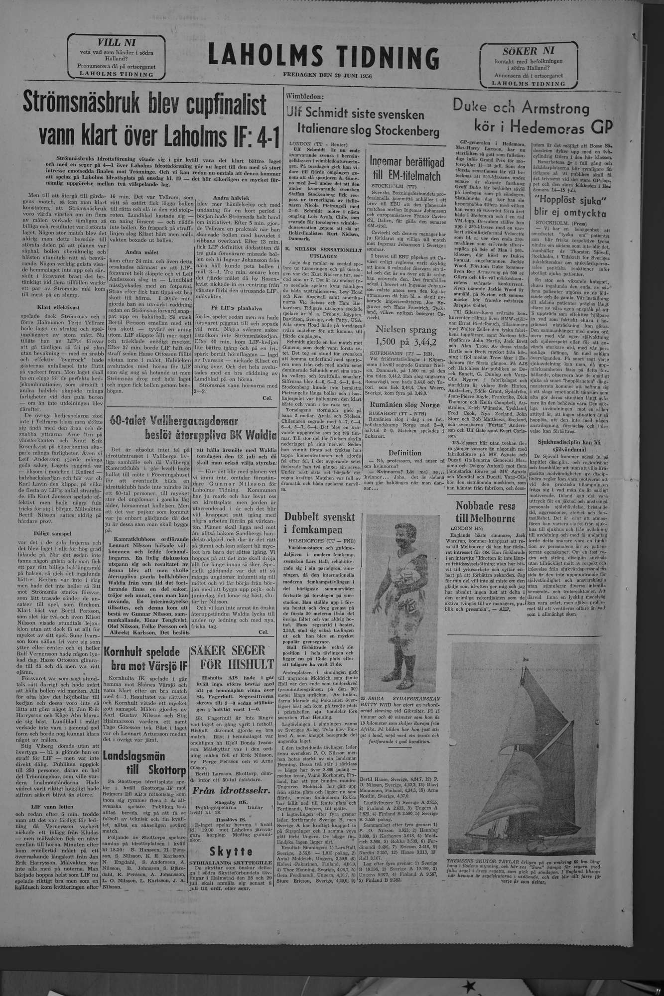 Laholms Tidning Fredag 29 juni 1956, sida 8