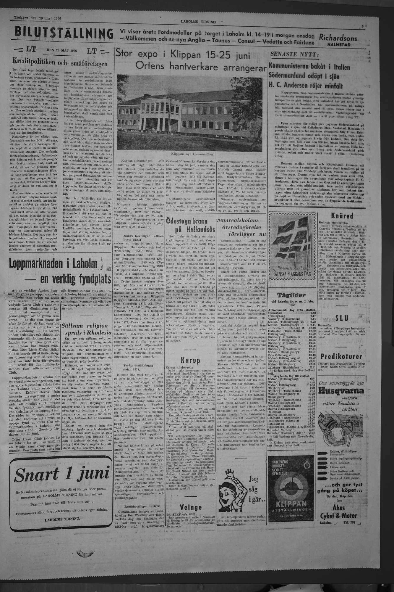 Laholms Tidning Tisdag 29 maj 1956, sida 3