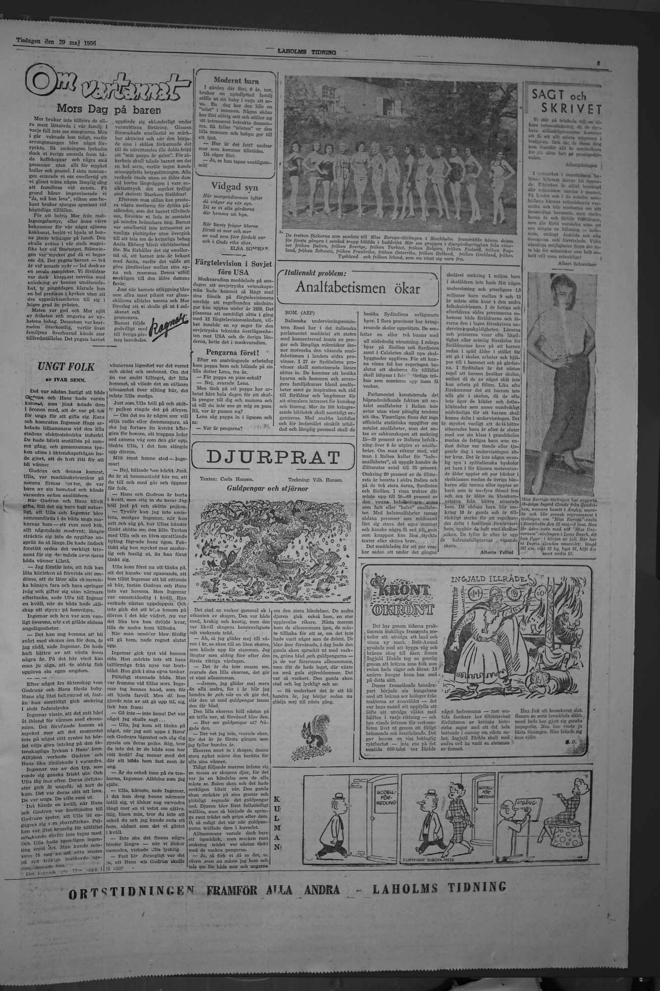 Laholms Tidning Tisdag 29 maj 1956, sida 5