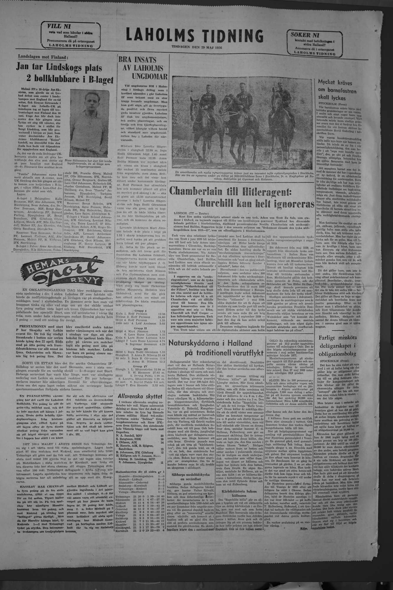 Laholms Tidning Tisdag 29 maj 1956, sida 8