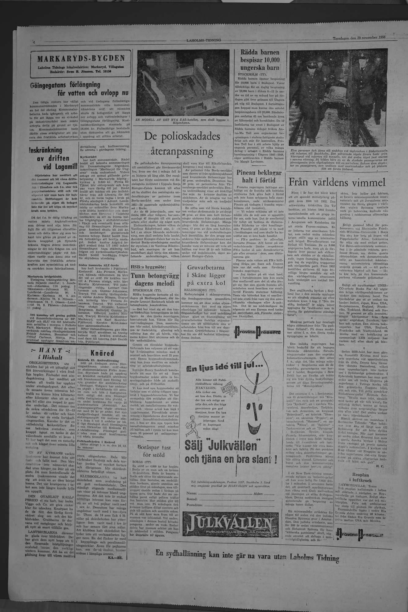 Laholms Tidning Torsdag 29 november 1956, sida 4