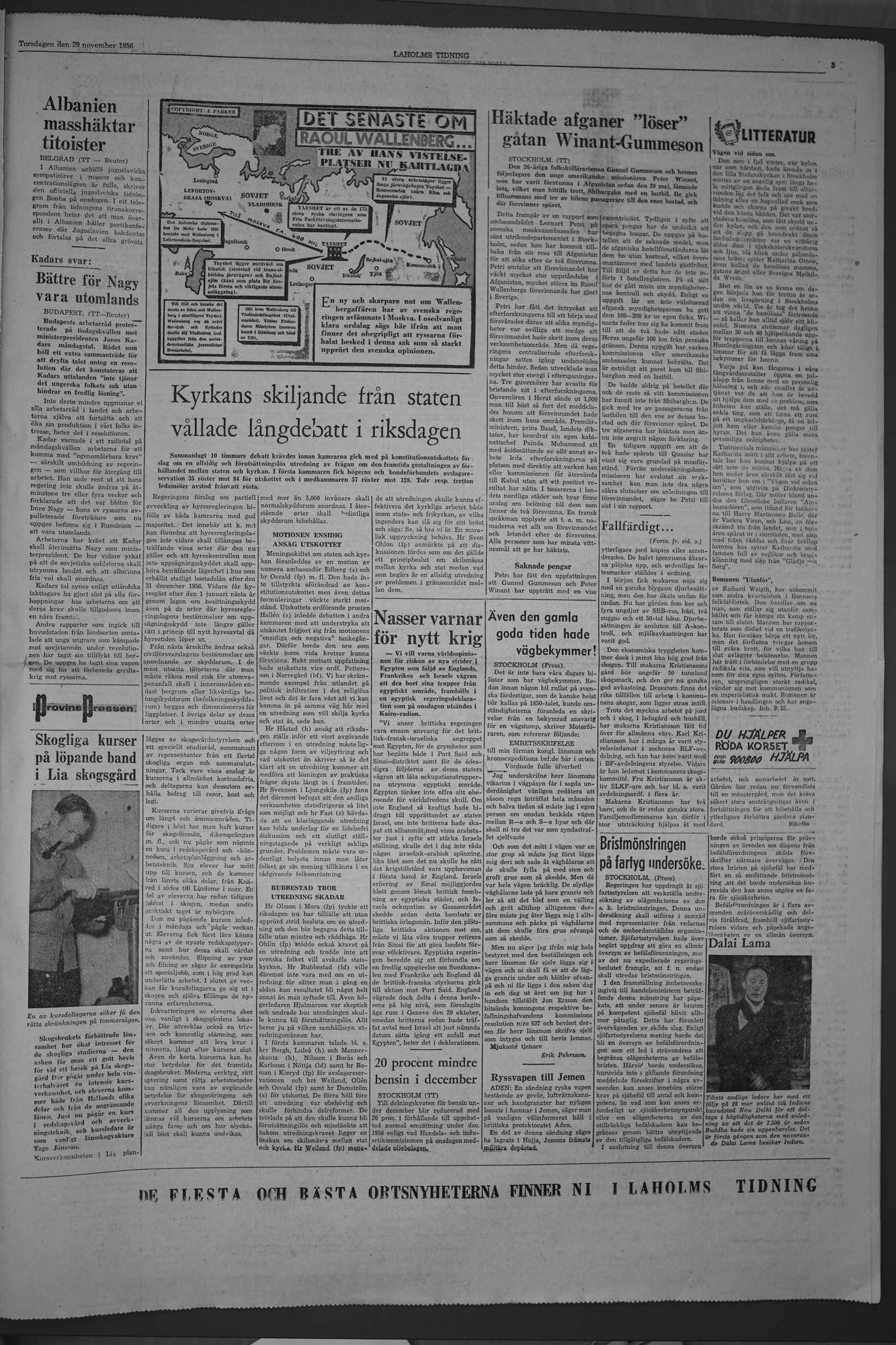 Laholms Tidning Torsdag 29 november 1956, sida 5