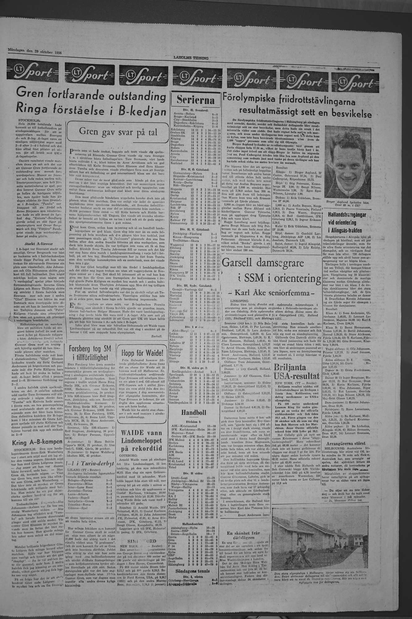 Laholms Tidning Måndag 29 oktober 1956, sida 5