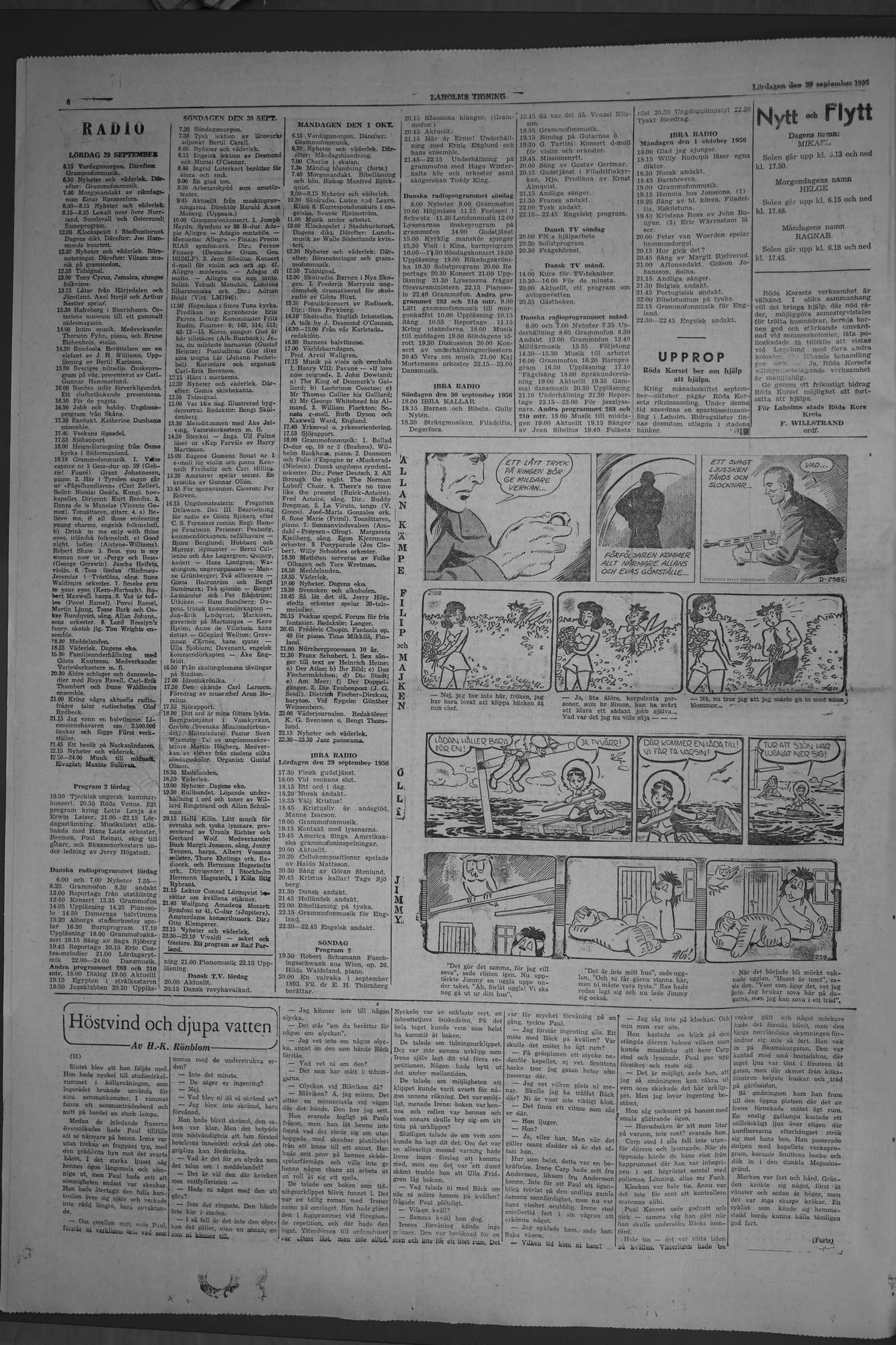 Laholms Tidning Lördag 29 september 1956, sida 6