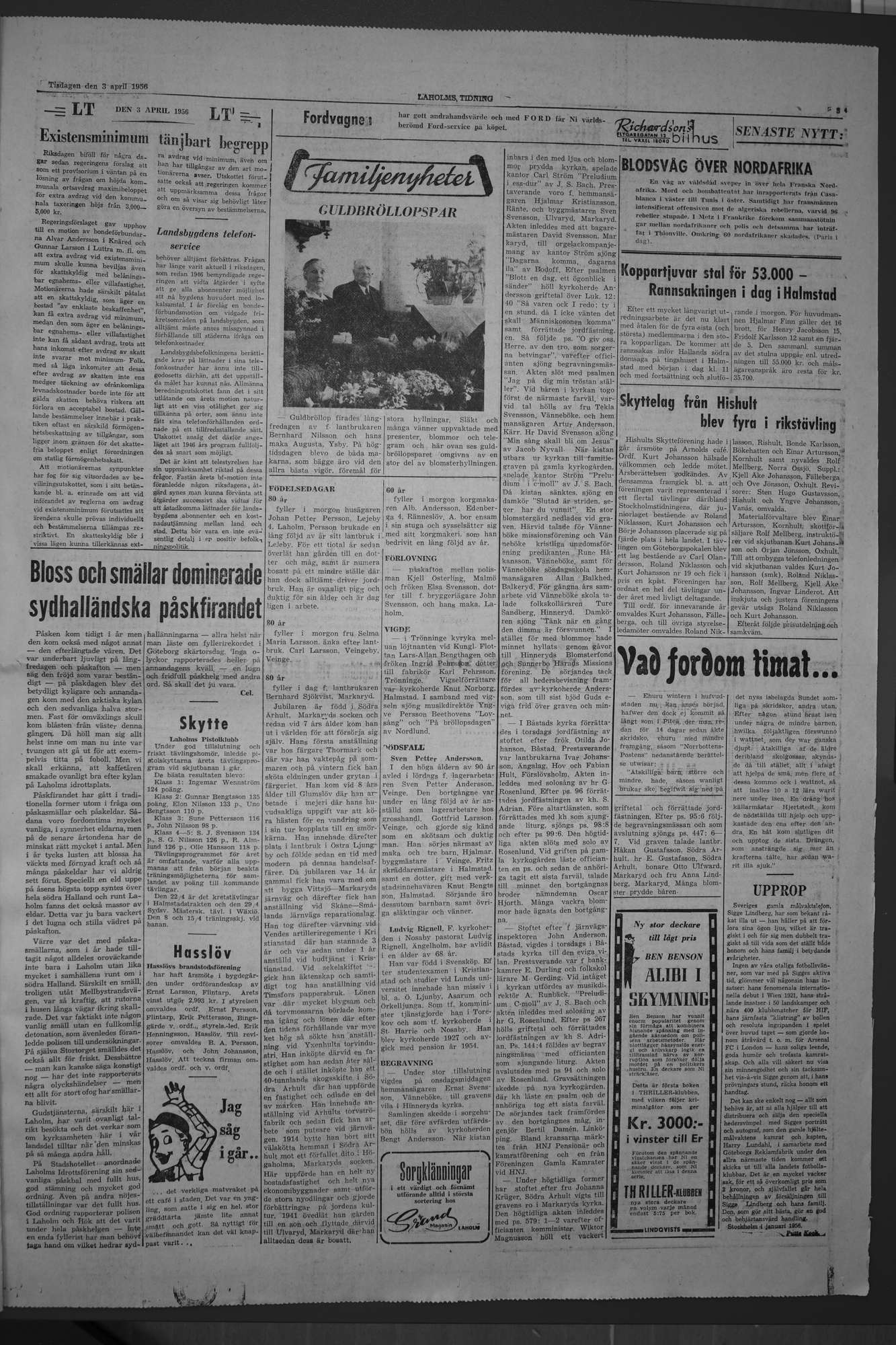 Laholms Tidning Tisdag 3 april 1956, sida 3