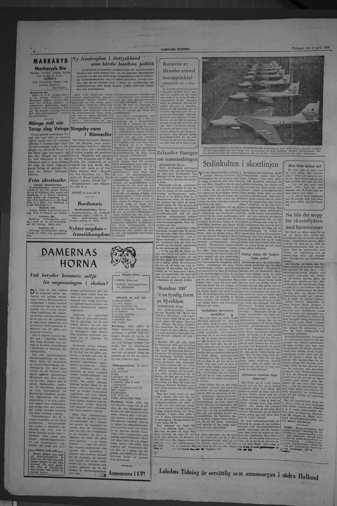 Laholms Tidning Tisdag 3 april 1956, sida 4