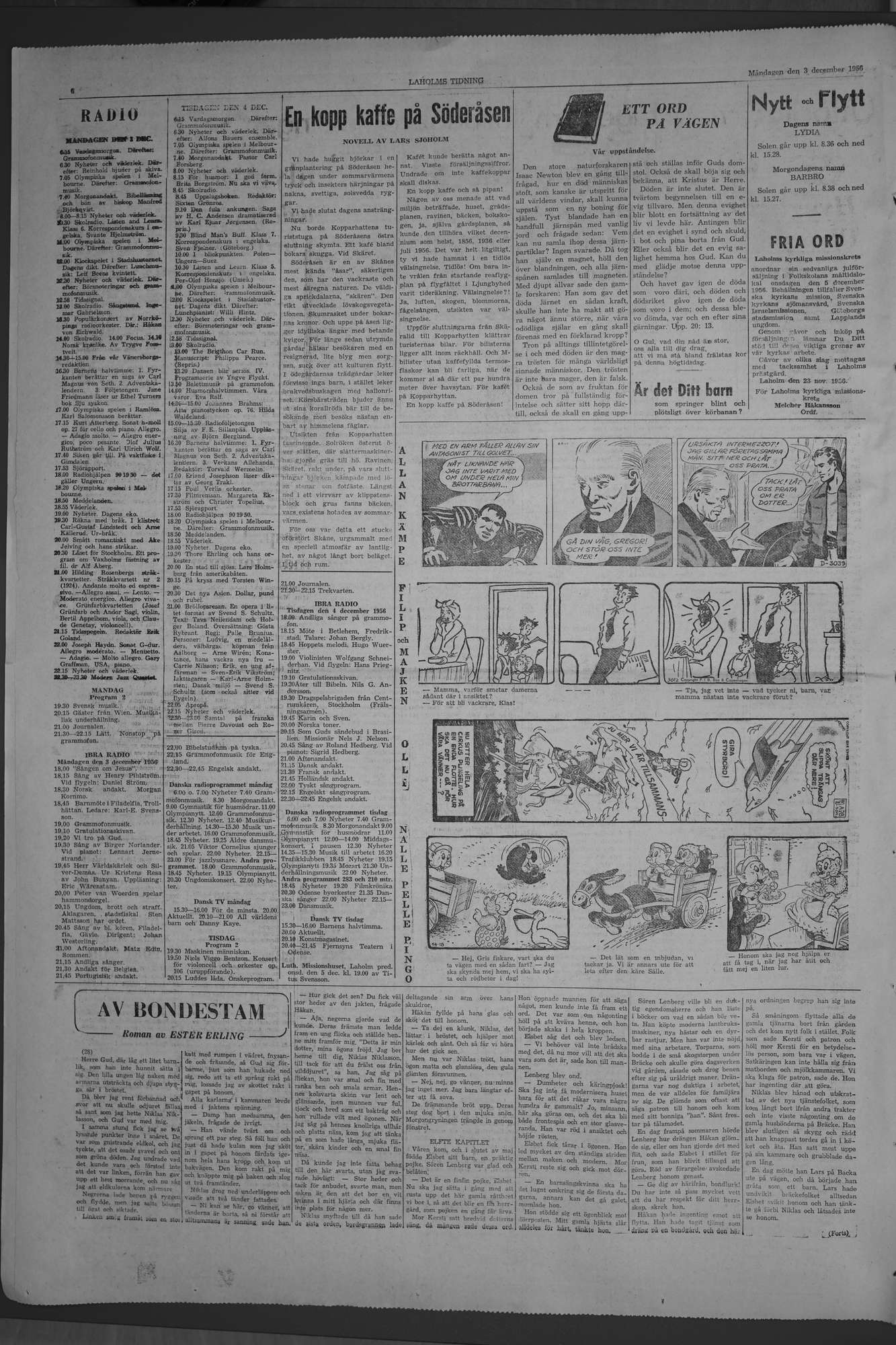 Laholms Tidning Måndag 3 december 1956, sida 6