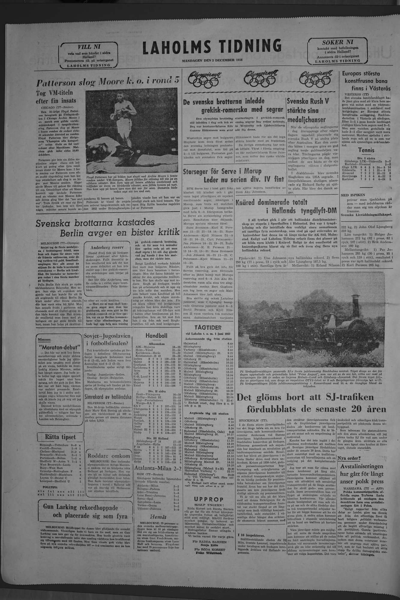 Laholms Tidning Måndag 3 december 1956, sida 8
