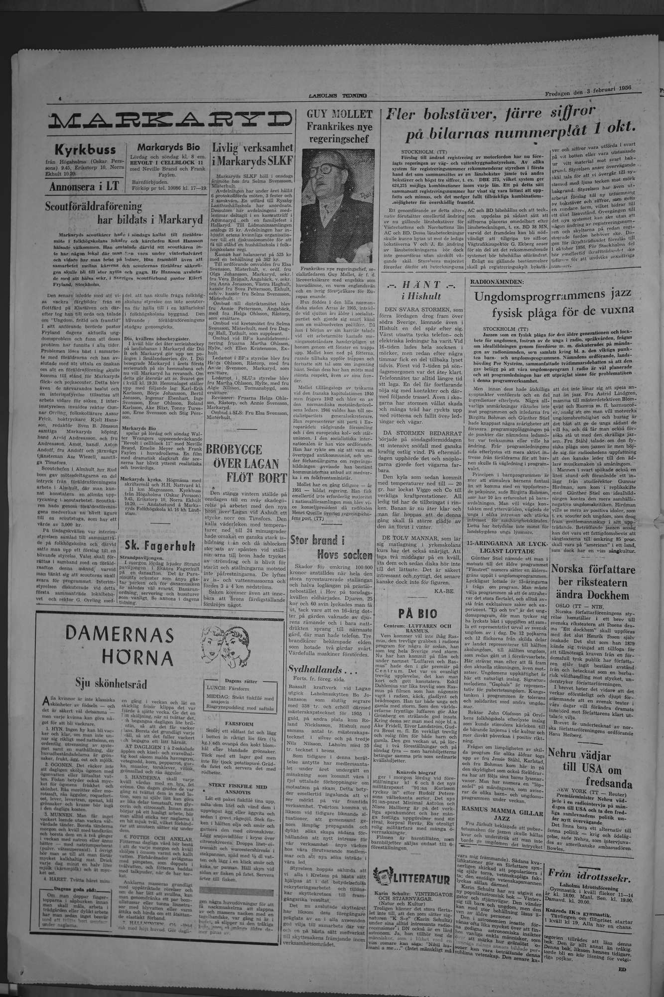 Laholms Tidning Fredag 3 februari 1956, sida 4
