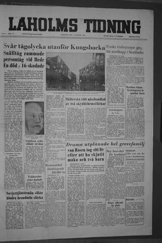 Förstasidan, Tisdag 3 januari 1956