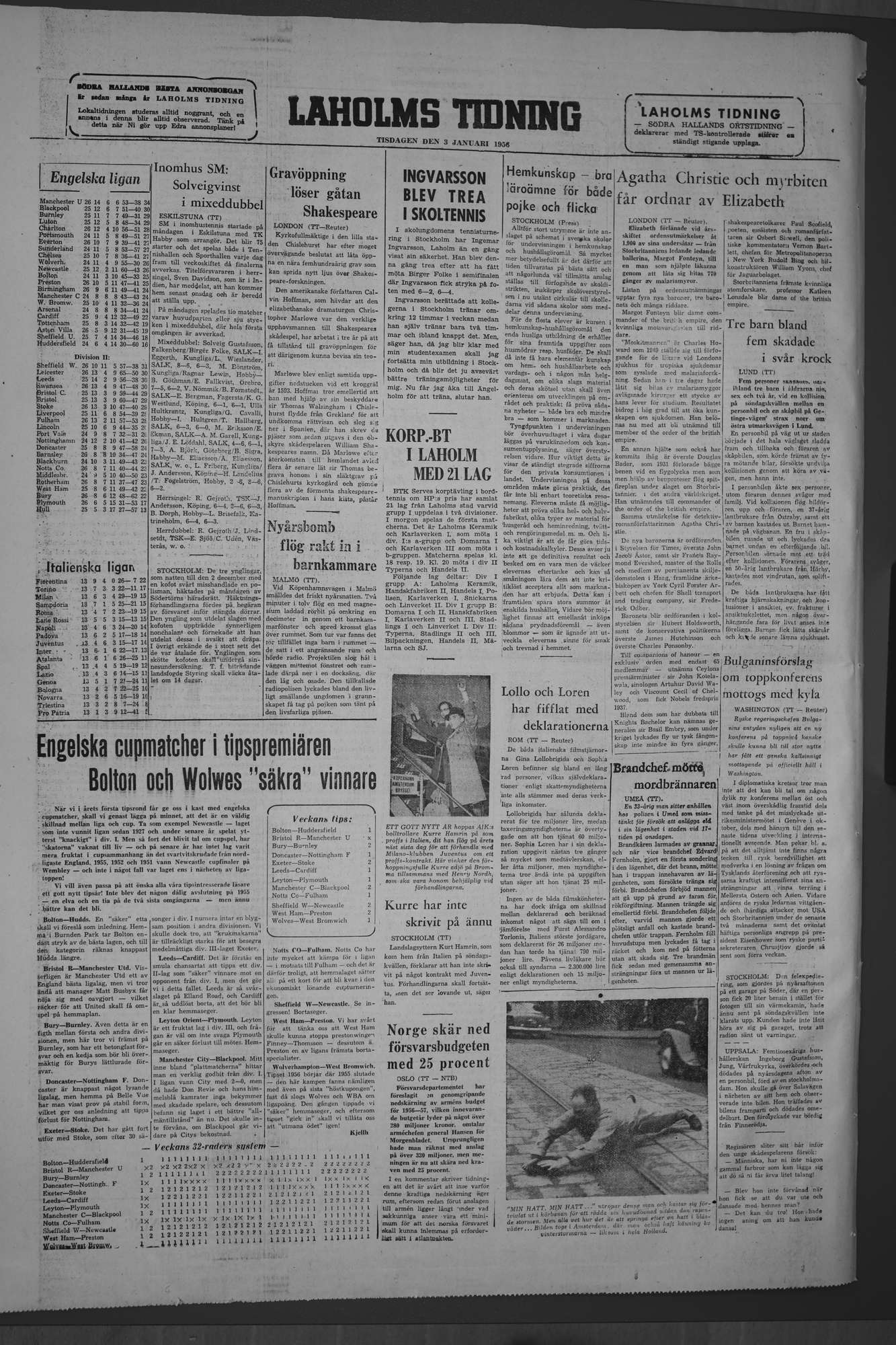 Laholms Tidning Tisdag 3 januari 1956, sida 8