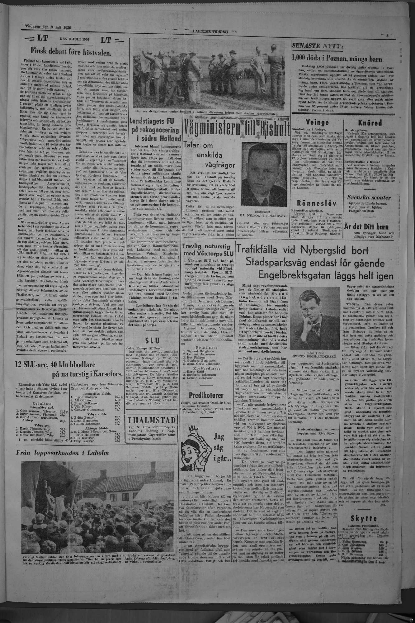 Laholms Tidning Tisdag 3 juli 1956, sida 3