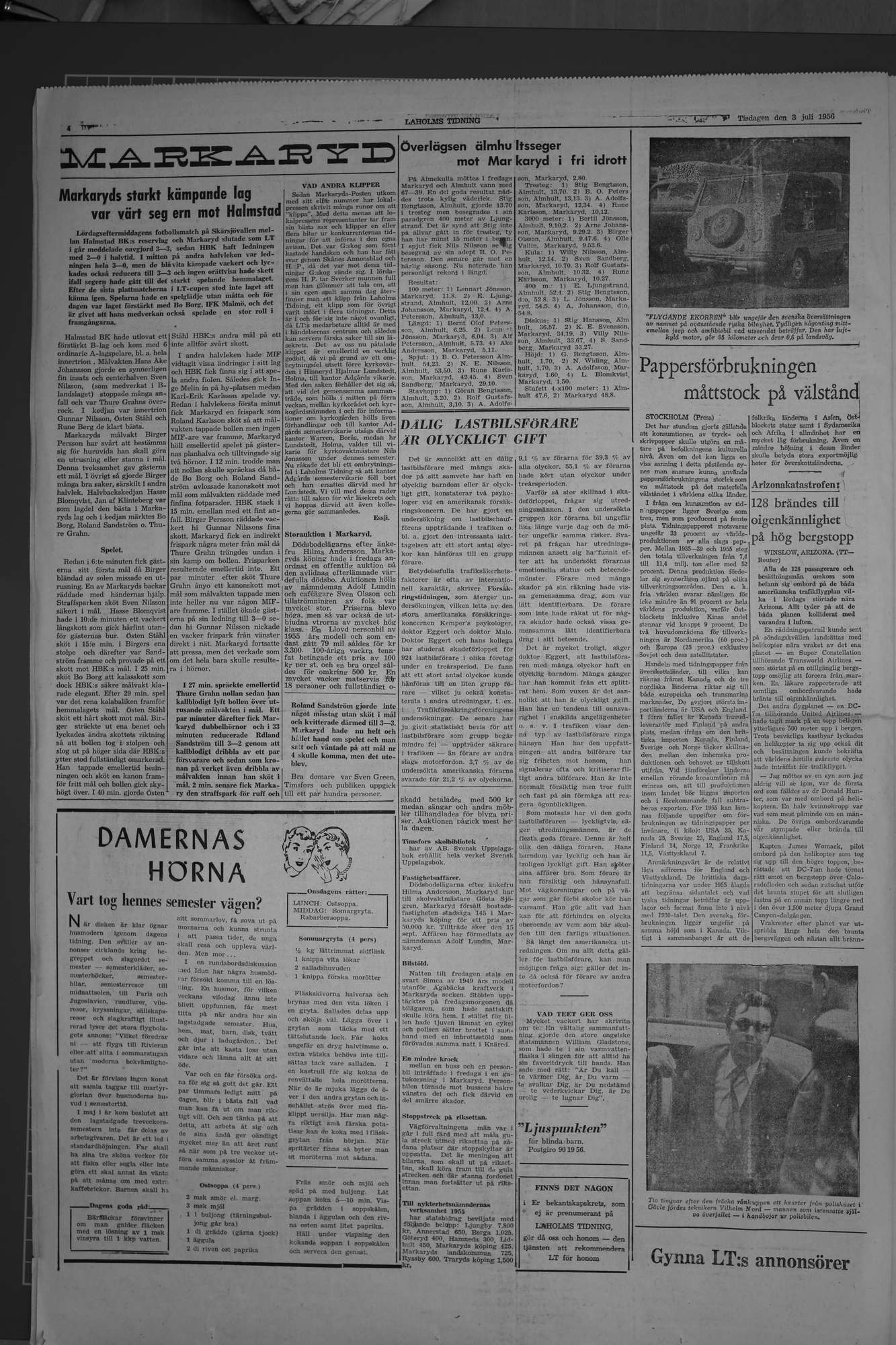 Laholms Tidning Tisdag 3 juli 1956, sida 4