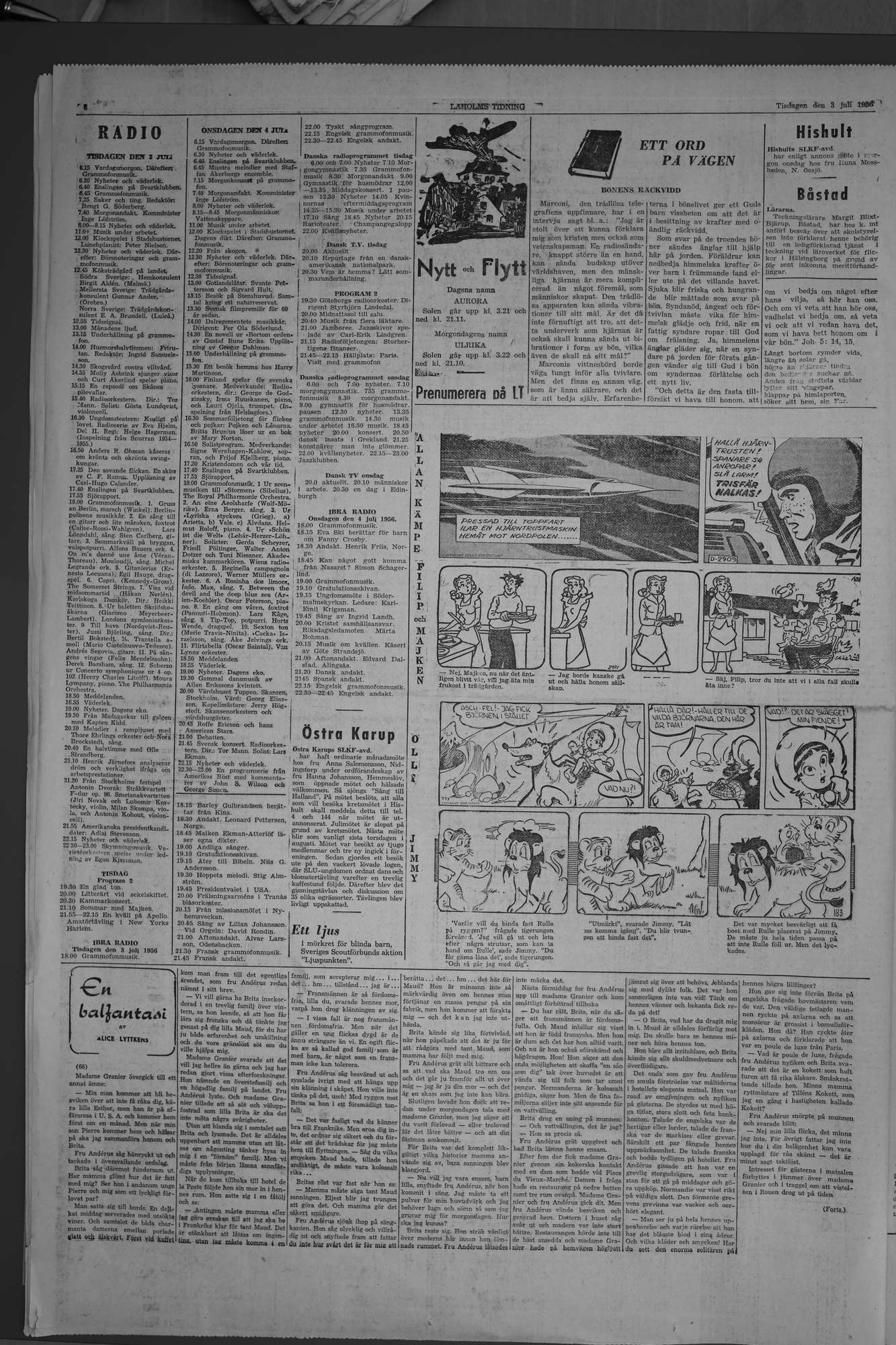 Laholms Tidning Tisdag 3 juli 1956, sida 6