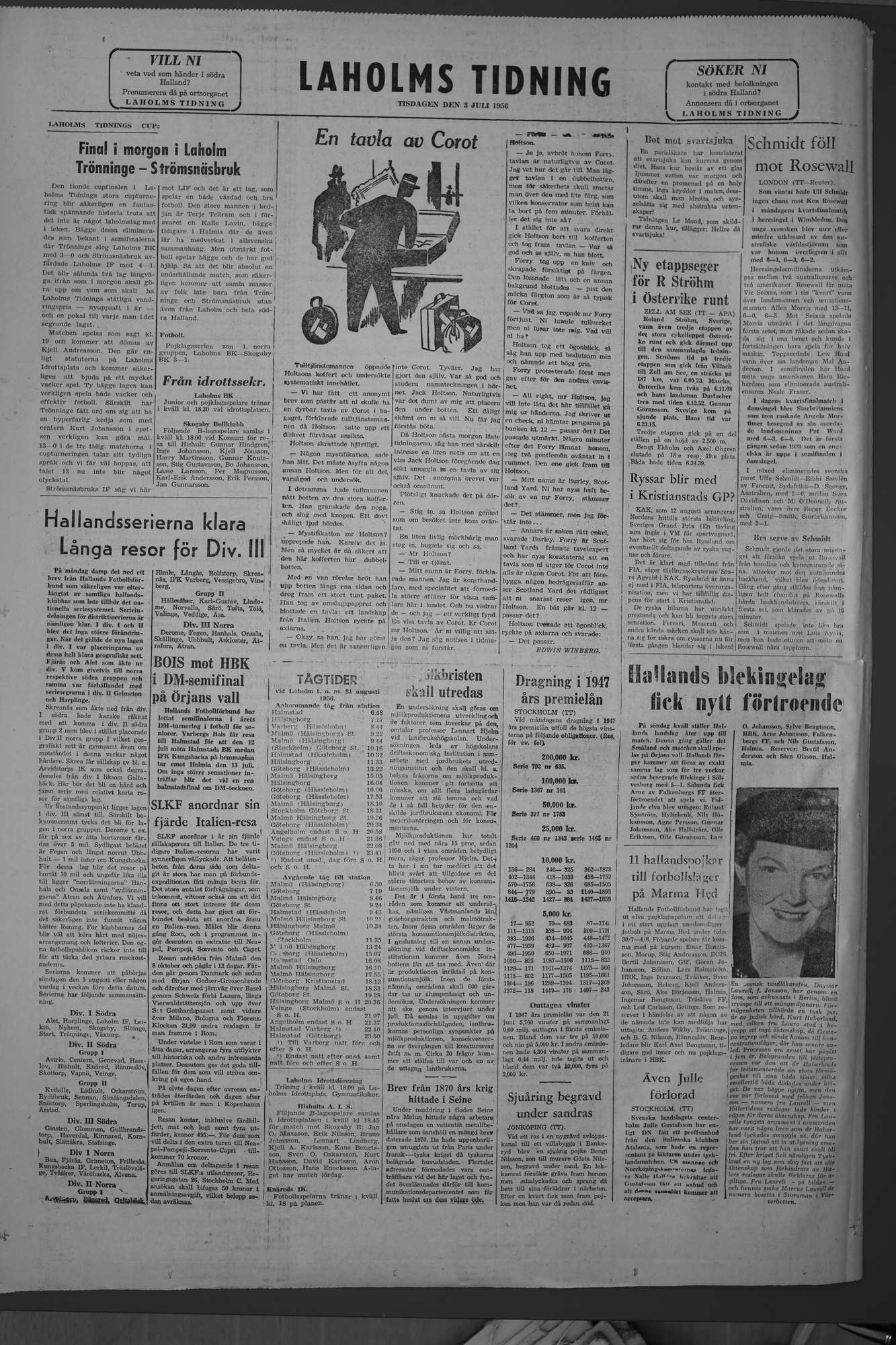 Laholms Tidning Tisdag 3 juli 1956, sida 8