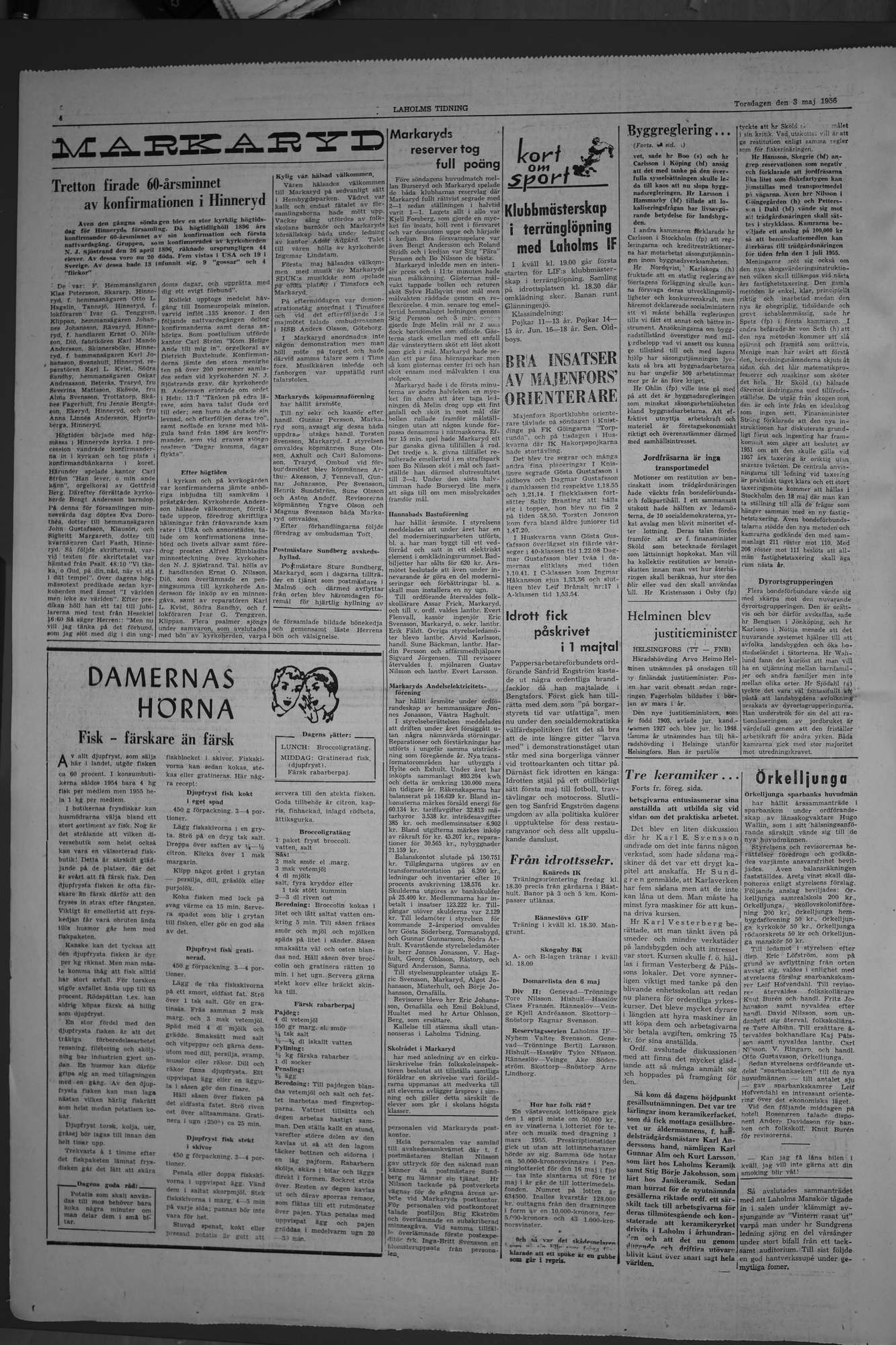 Laholms Tidning Torsdag 3 maj 1956, sida 4