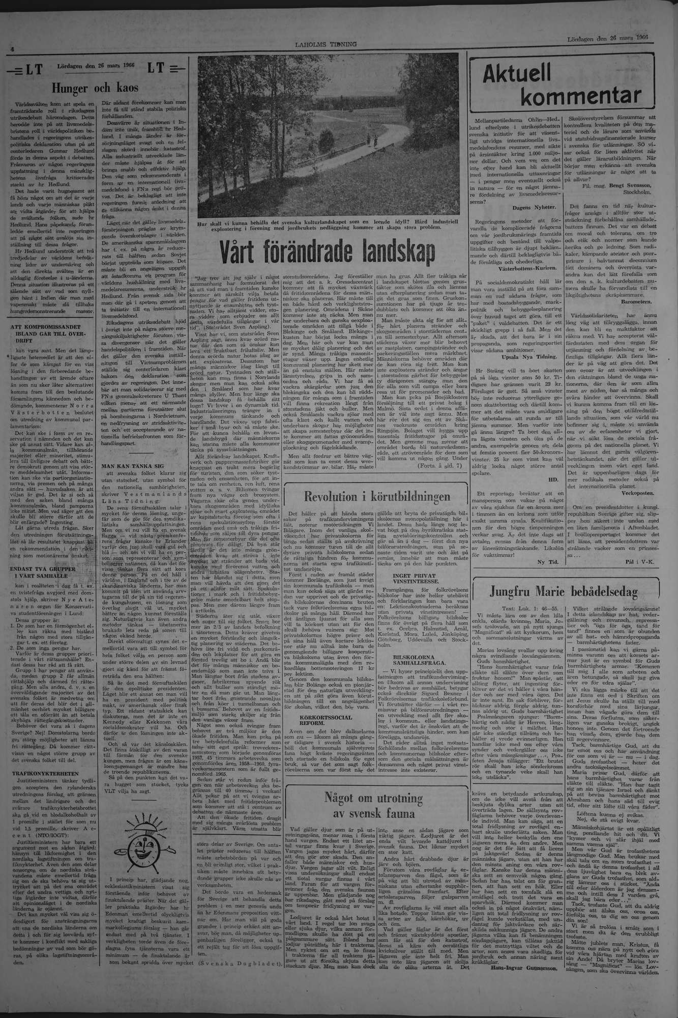 Laholms Tidning Lördag 26 mars 1966, sida 4