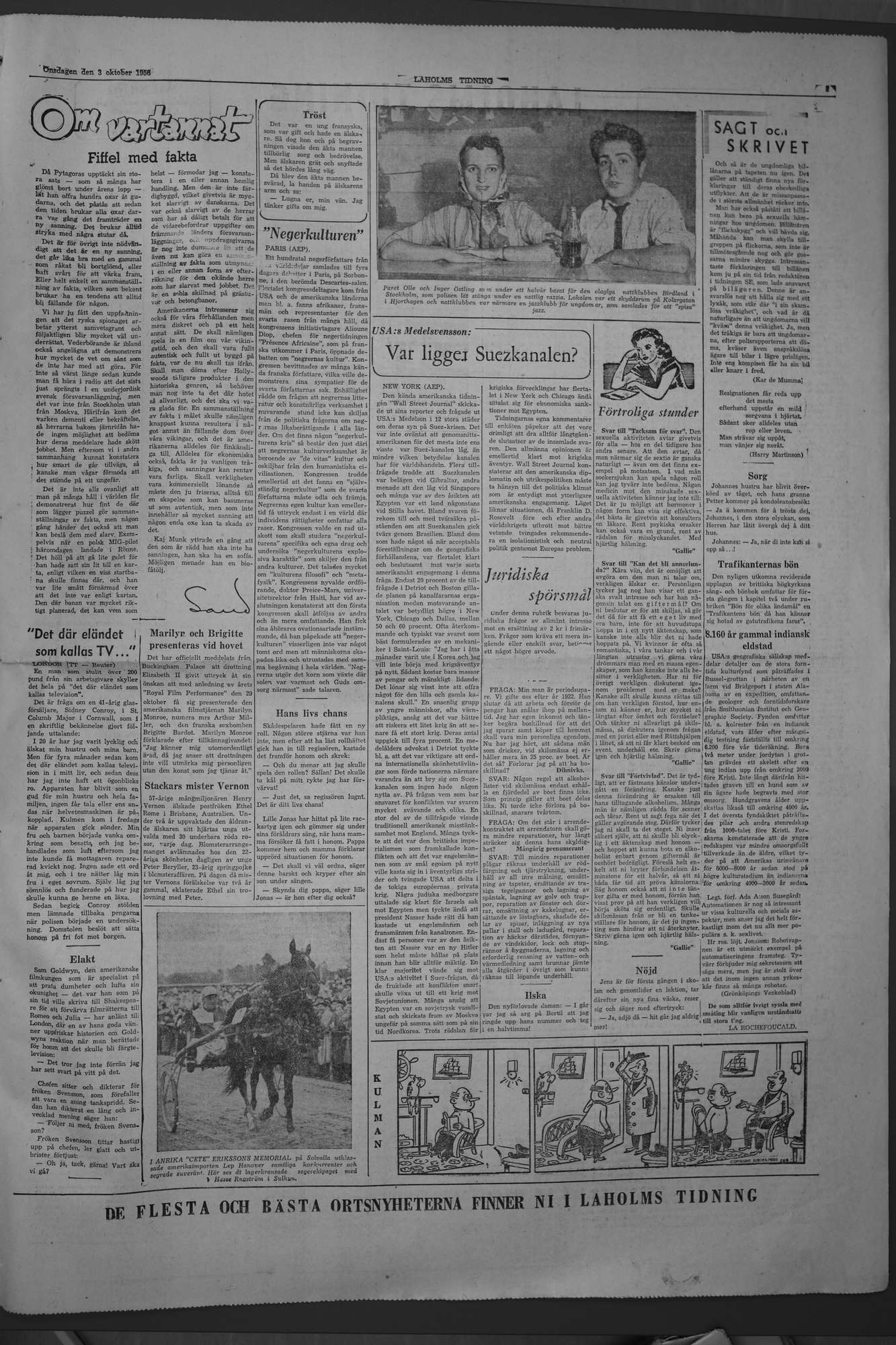 Laholms Tidning Onsdag 3 oktober 1956, sida 7