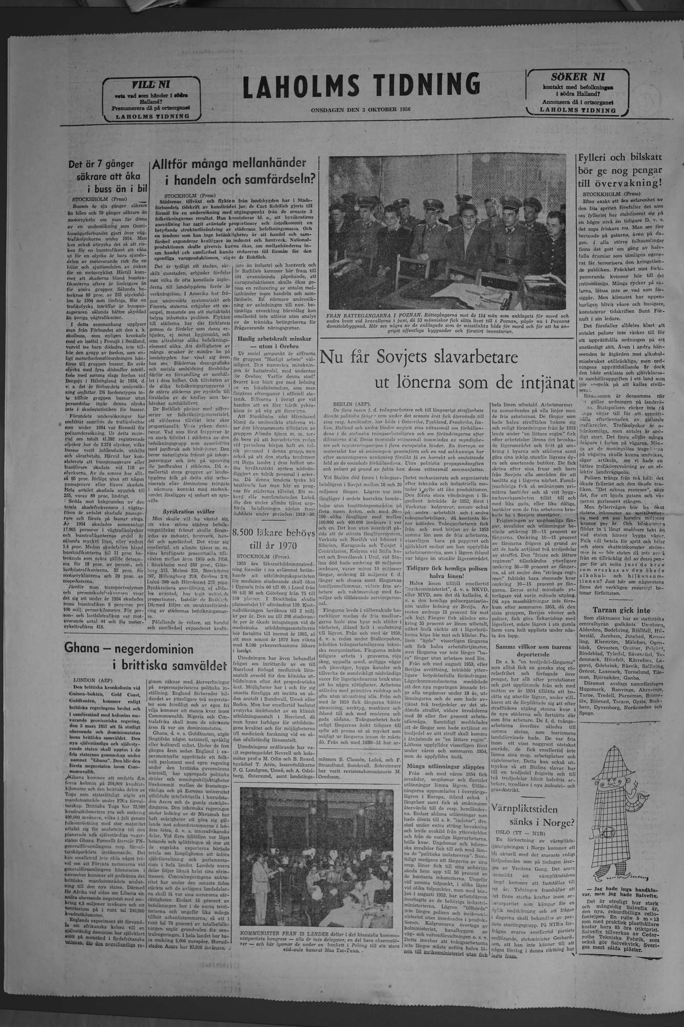 Laholms Tidning Onsdag 3 oktober 1956, sida 8