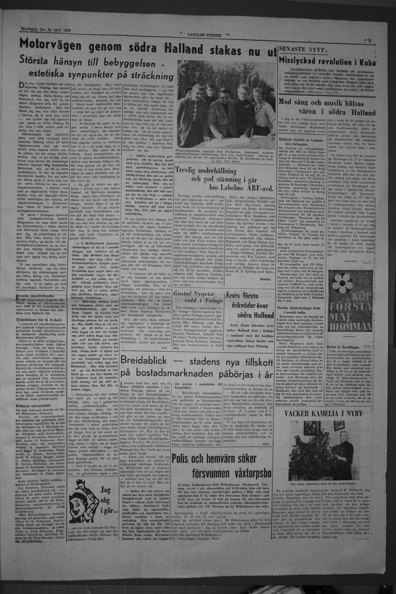 Laholms Tidning Måndag 30 april 1956, sida 3