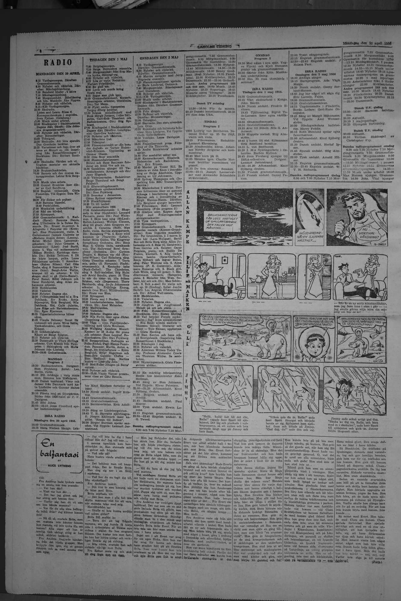 Laholms Tidning Måndag 30 april 1956, sida 6