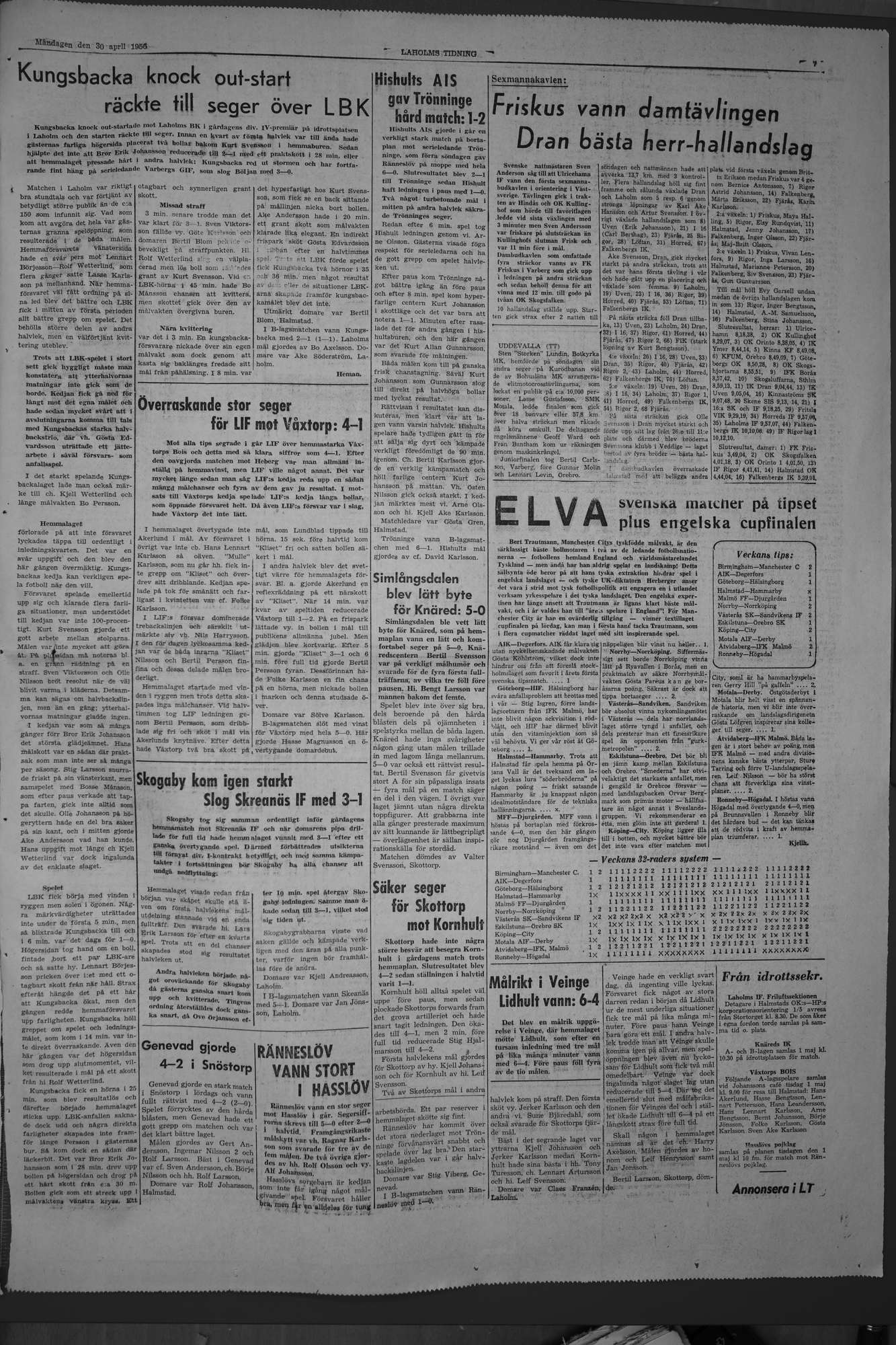Laholms Tidning Måndag 30 april 1956, sida 7