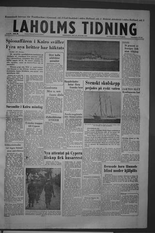 Förstasidan, Torsdag 30 augusti 1956