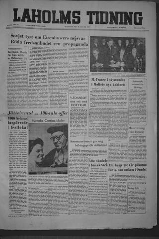 Förstasidan, Måndag 30 januari 1956