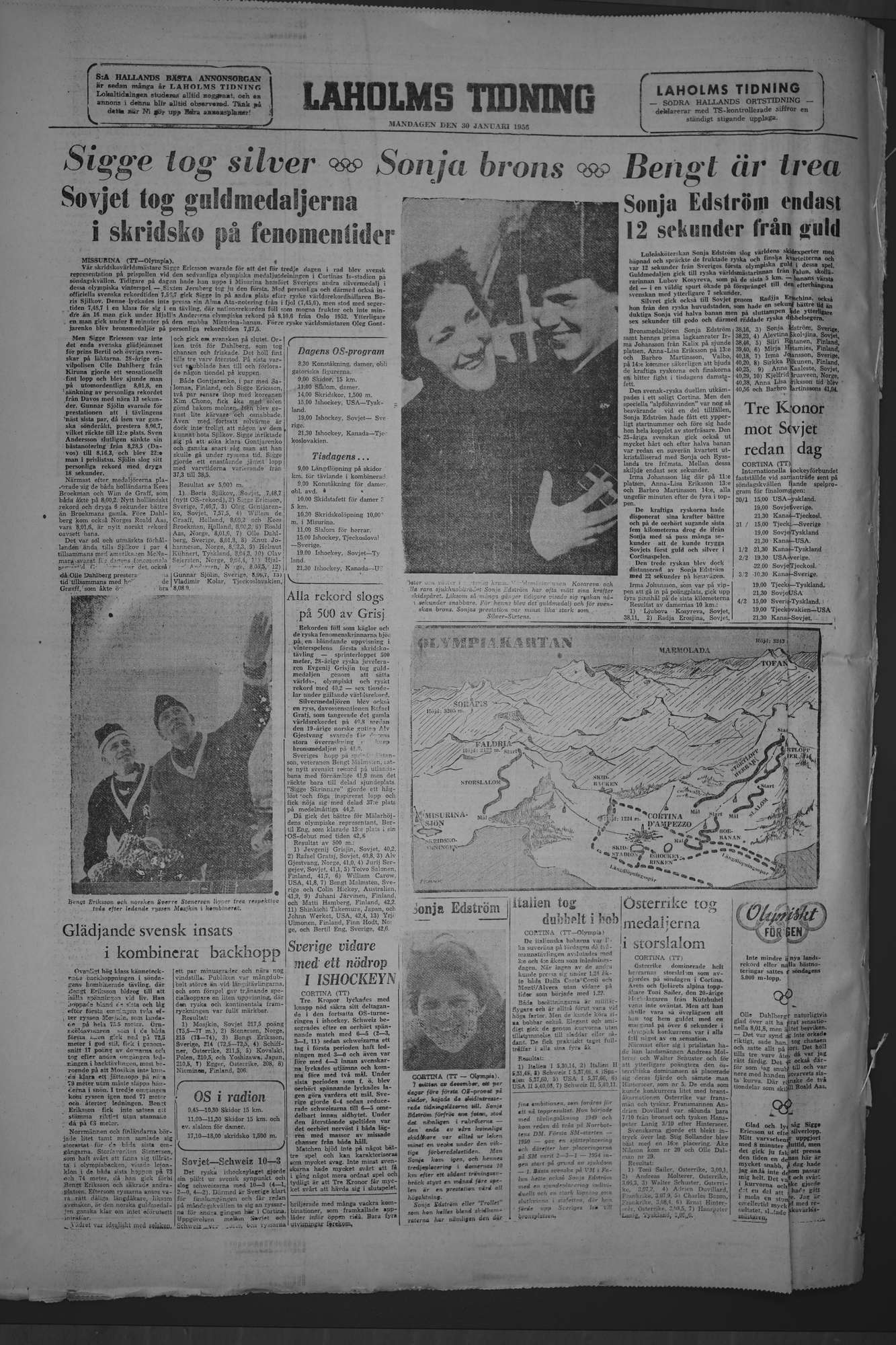 Laholms Tidning Måndag 30 januari 1956, sida 8